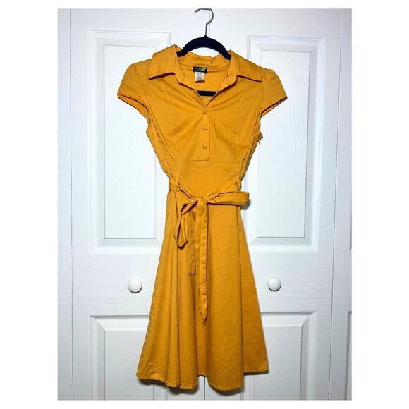 Vintage Style Petalo Golden Yellow Dress - Small - Picture 3 of 8